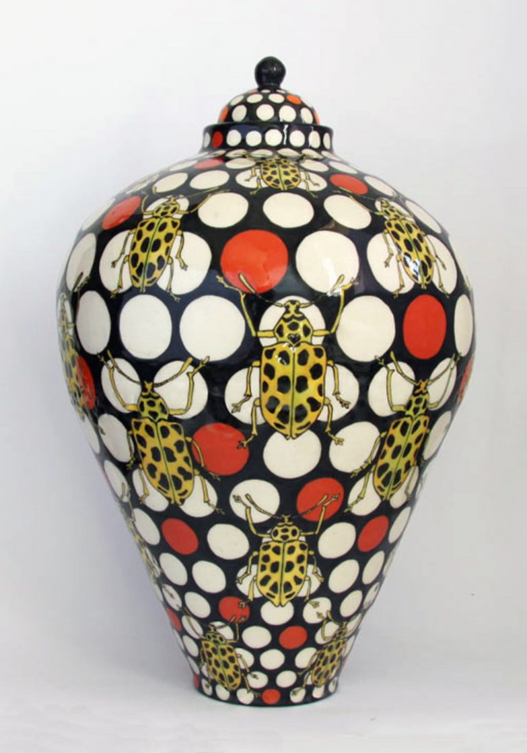 Beetle (Cydianirus ornatus) Large Ceramic Jar
